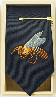 Fashioned Bee Black Tie Zipper Tie