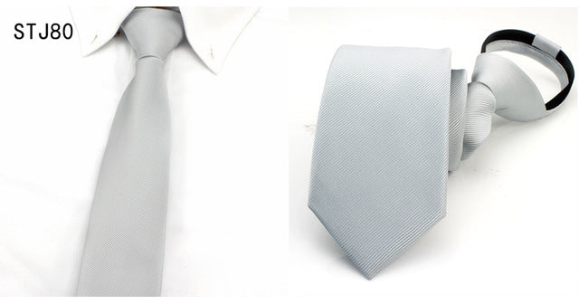 High Quality Silk Skinny Zipper Tie